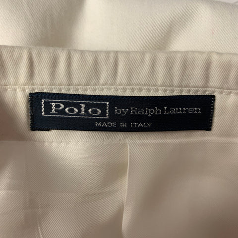 RALPH LAUREN Size 46 White Cotton Notch Lapel Sport Coat