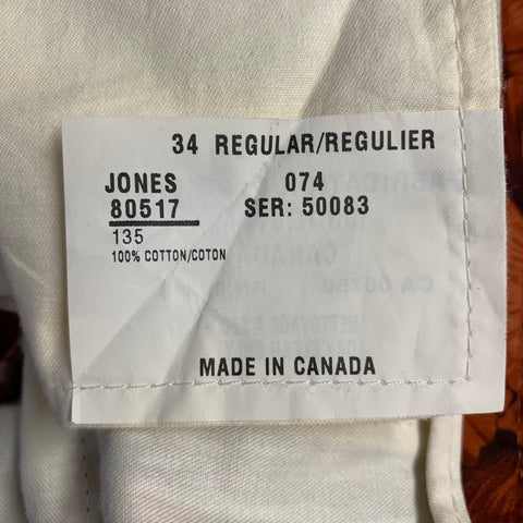 PAUL STUART Size 34 Brick Brown Ginkgo Print Cotton  Dress Pants