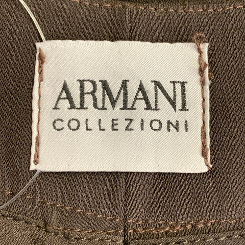 ARMANI COLLEZIONI Size 4 Brown Polyester Tapered Side Zipper Dress Pants