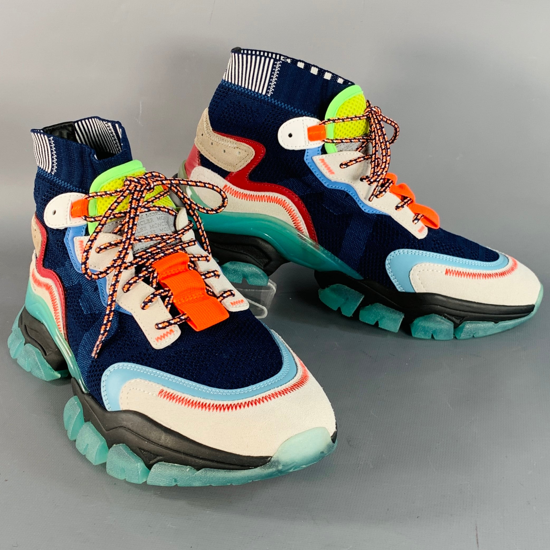 MONCLER Size 10 Multi Color Nylon Mesh High Top Sneakers – Sui