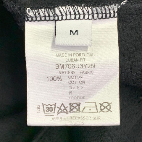 GIVENCHY Size M Black Red Logo Cotton Cuban Fit Crew Neck Sweatshirt