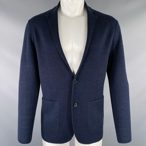 POLO by RALPH LAUREN Size S Navy Knit Linen Wool Two Pockets Cardigan