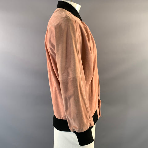 ENFANTS RICHES DEPRIMES ERD SS2018 L Pink Embroidery Suede Bomber Jacket