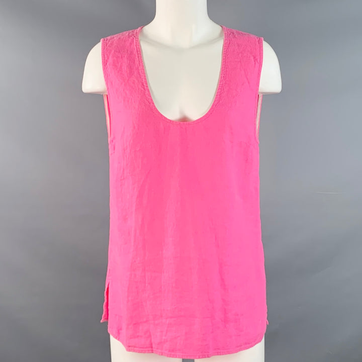 RACHEL COMEY Size 4 Pink Linen Woven Relaxed Fit Tank Casual Top