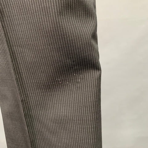 CALVIN KLEIN Size 46 Black White Pinstripe Wool Single Breasted Suit