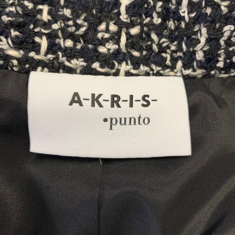 AKRIS Size L Black White Polyester Blend Sleeveless Vest