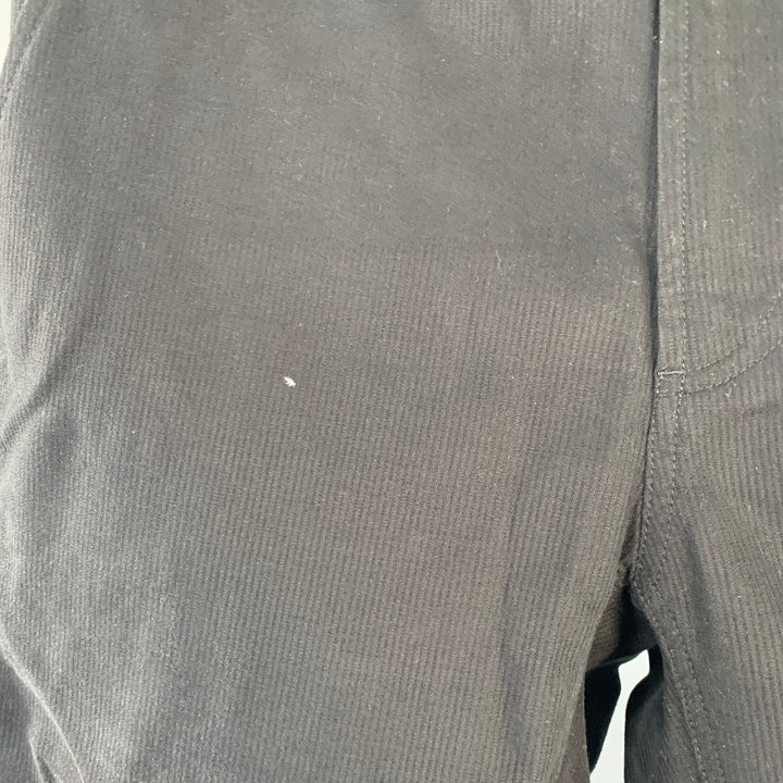 A.P.C. Size 32 Black Corduroy Cotton Elastic Waistband Casual Pants