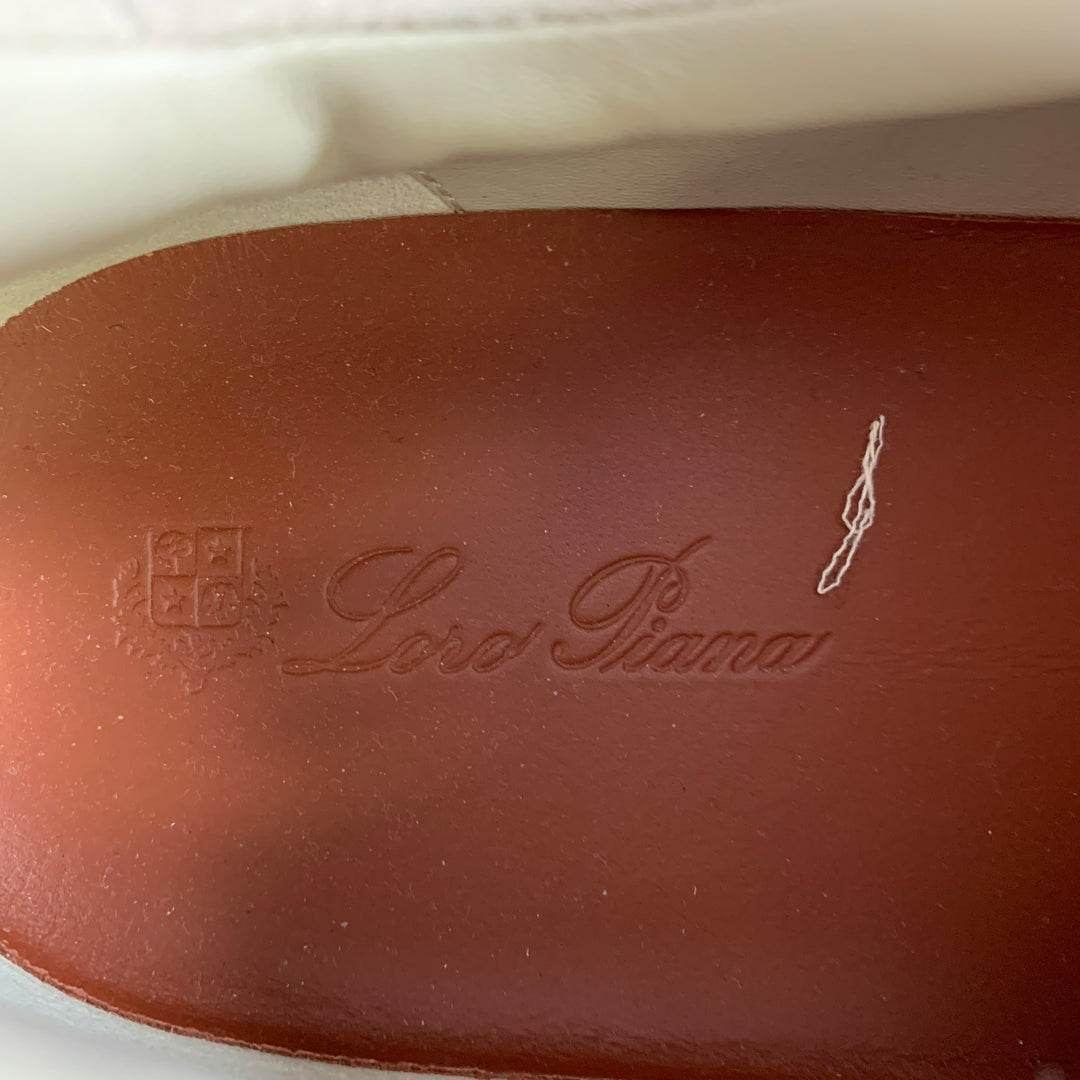 LORO PIANA Size 12 Grey Suede Low Top Rubber Sole Sneakers