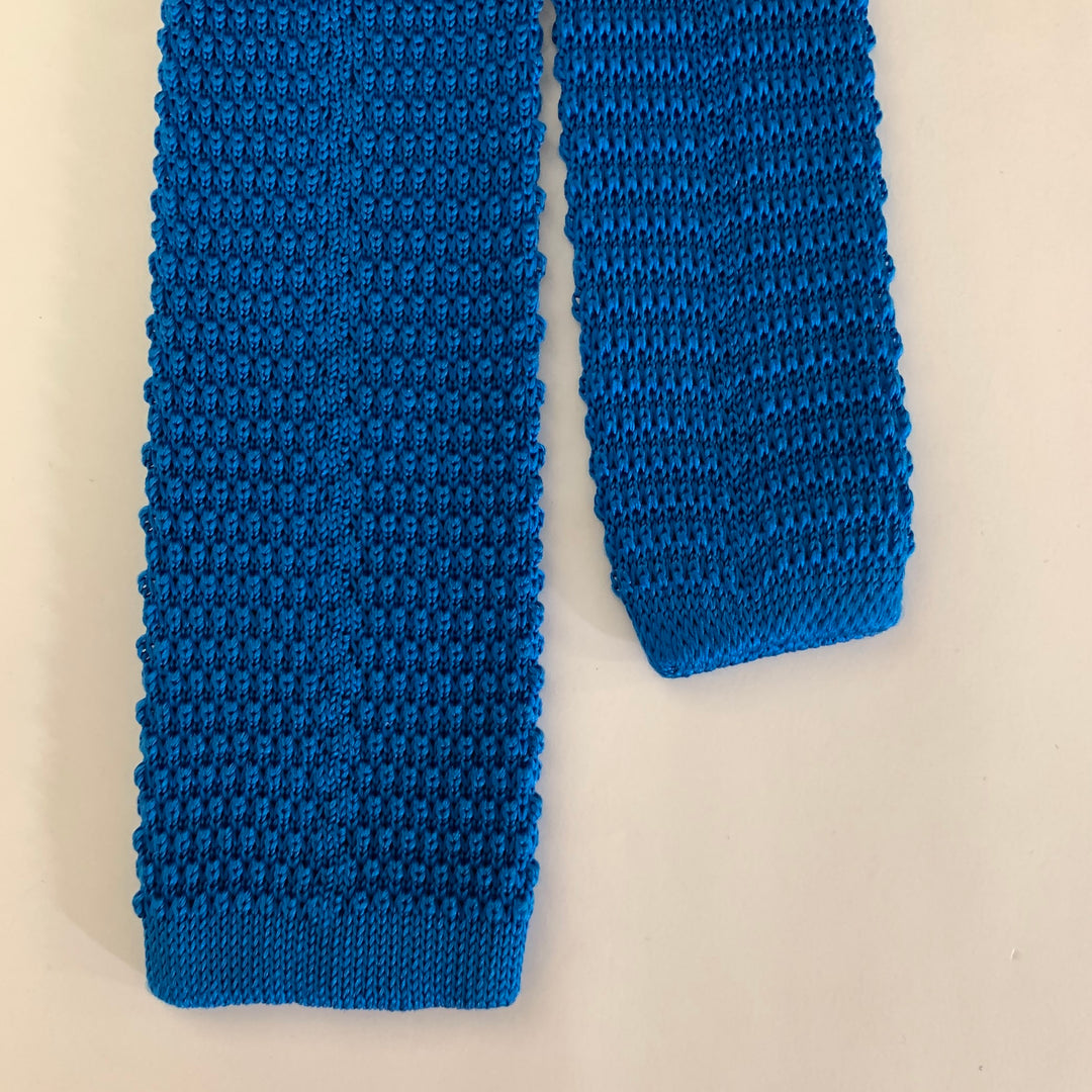 KNOTTERY Blue Knit Silk Tie