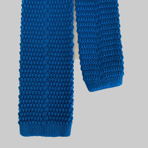 KNOTTERY Blue Knit Silk Tie