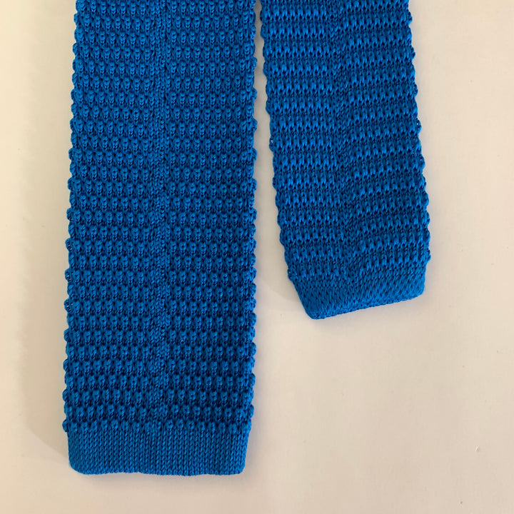 KNOTTERY Blue Knit Silk Tie
