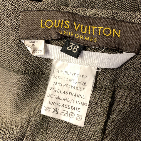 LOUIS VUITTON Size 4 Brown Polyester Wool Pleated Dress Pants