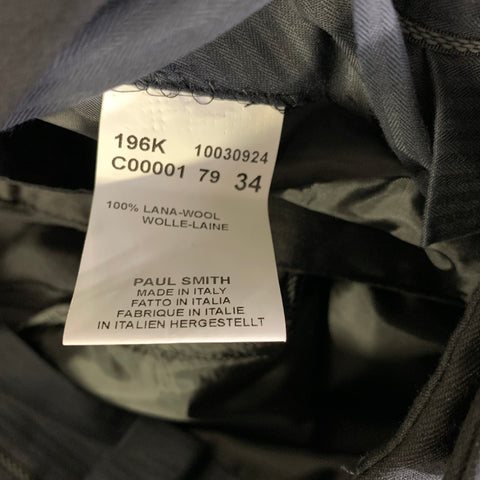 PAUL SMITH Size 34 Black Wool Zip Fly Dress Pants