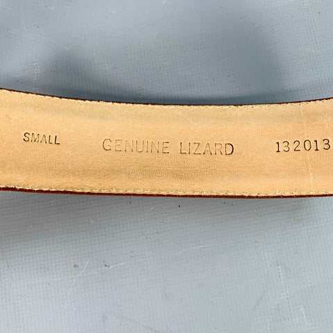 LINDA ALLARD Taille S Marron Cognac Ceinture Boucle Recouverte Cuir Lézard