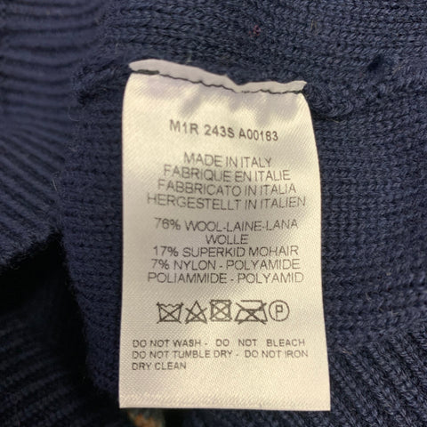 PAUL SMITH Size L Navy Multi Color Stripe Wool Blend Crew Neck Sweater