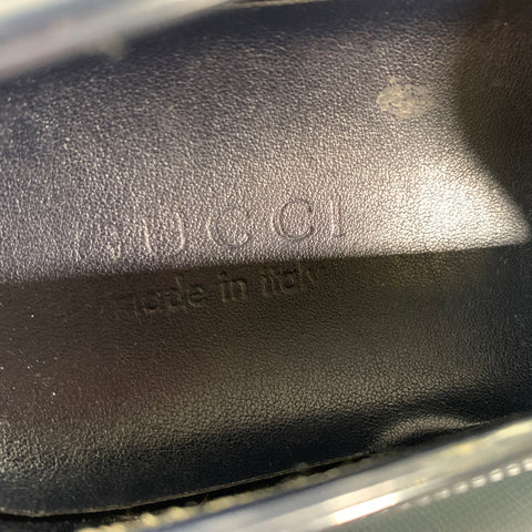 GUCCI 2016 Size 8 Navy Turqoise Rubber Horsebit Loafers