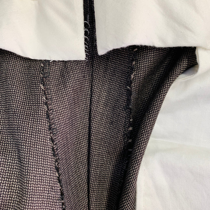 RALPH LAUREN Size 38 Regular Brown Black Nailhead Wool Double Breasted Suit