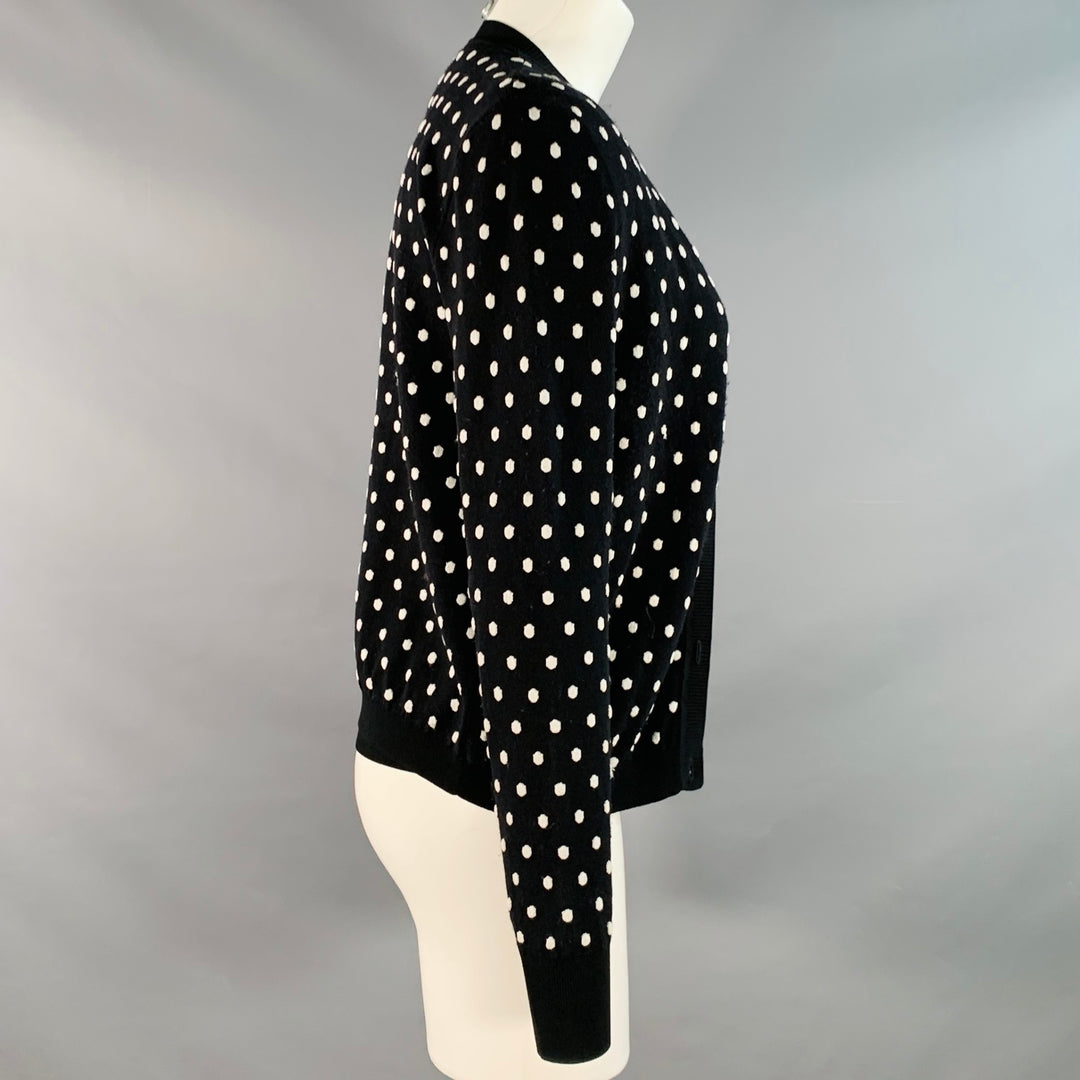 ESCADA Size M Black White Viscose Blend Polka Dot 2 Piece Cardigan Set