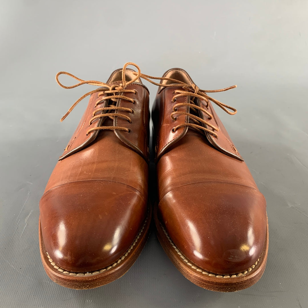 PAUL SMITH Size 7 Brown Leather Cap Toe Lace Up Shoes