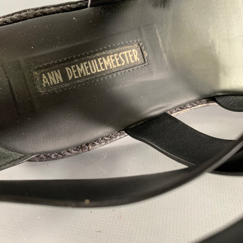 ANN DEMEULEMEESTER Size 9 Black Leather Strappy Sandals
