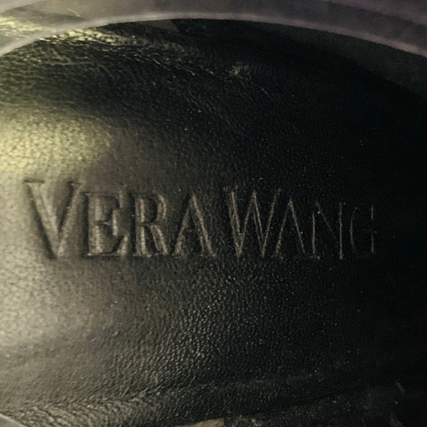 VERA WANG Size 6 Black Leather Studded Side Zipper Stiletto Boots