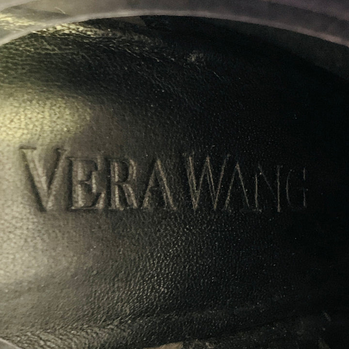 VERA WANG Size 6 Black Leather Studded Side Zipper Stiletto Boots