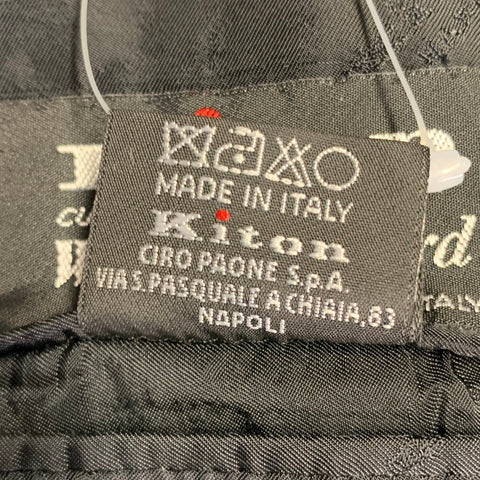 KITON Size 36 Black Wool Shawl Collar Three Piece Tuxedo