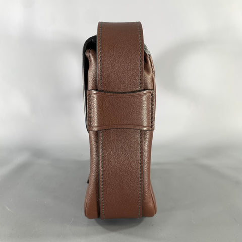 PRADA Brown Crackled Leather Cross Body Bag
