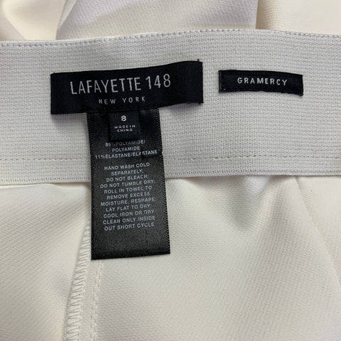LAFAYETTE 148 Taille 8 Pantalon coupe décontractée en polyamide blanc