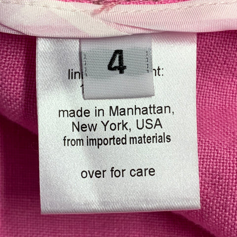 RACHEL COMEY Taille 4 Top sans manches décontracté en lin tissé rose