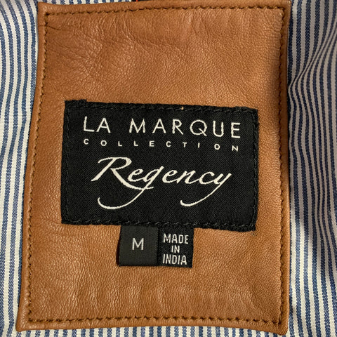 LA MARQUE COLLECTION Size M Camel Leather Zip Up Jacket