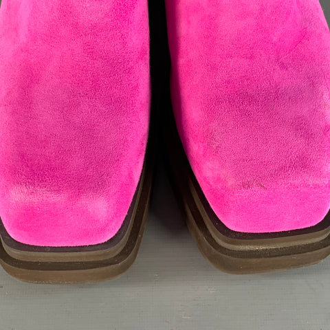 ECKHAUS LATTA Size 9 Pink Fuchsia Suede Mules Flats