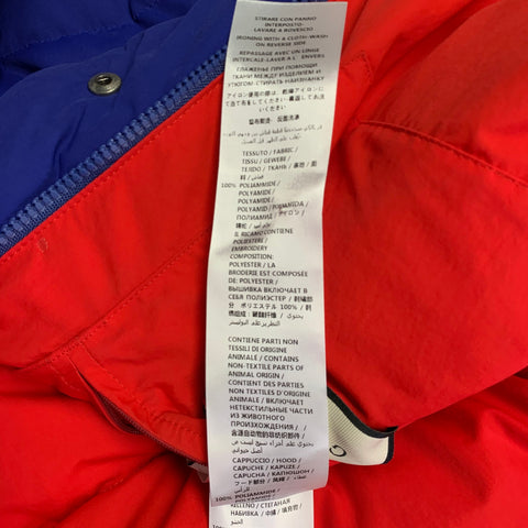 GUCCI 2018 Size 36 Blue Red Polyamide Puffer Goose Down Hooded Coat
