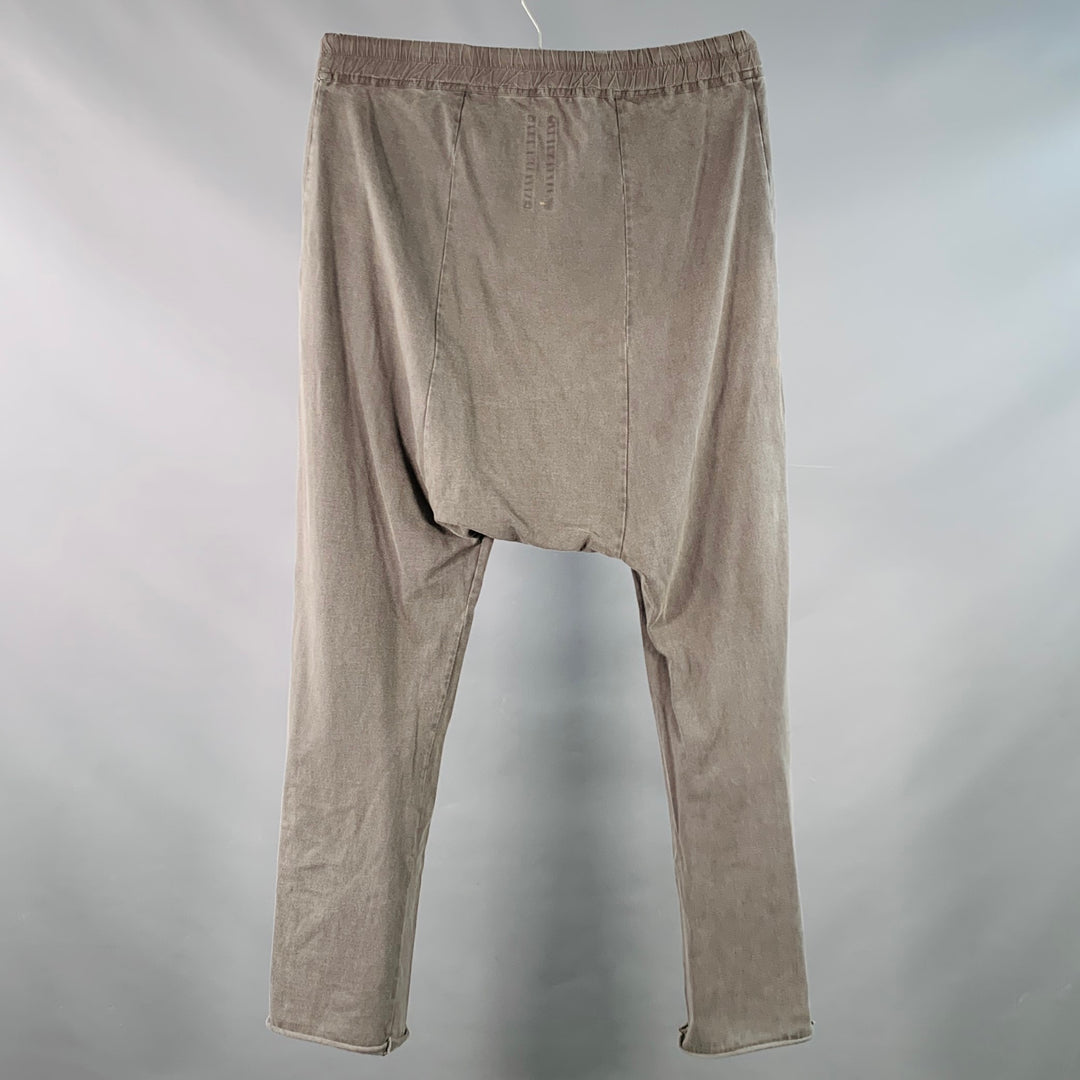 DRKSHDW Size S Grey Cotton Drop Crotch Drawstring Casual Pants