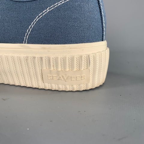 SEAVEES Size 9.5 Blue Canvas Platform Sneakers