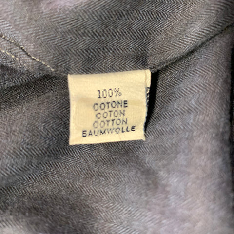 SARTORIO Size L Navy Cotton Button Up Long Sleeve Shirt