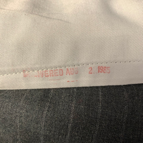 CHRISTIAN DIOR Size 44 Grey Pinstripe Wool Double Breasted Suit