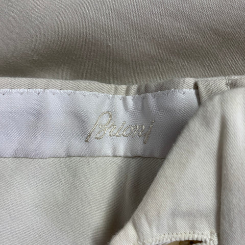 BRIONI Size 30 Cream Cotton Blend Flat Front Casual Pants