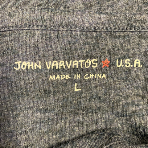 JOHN VARVATOS Size L Grey Heather Cotton Blend One Pocket T-shirt