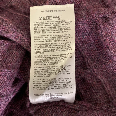 ETRO Size M Purple Cable Knit Cashmere Zip Up Jacket