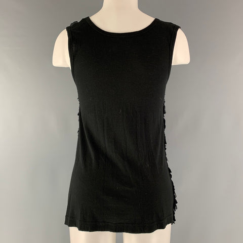 GIVENCHY Size S Black Ruffled Tank Casual Top