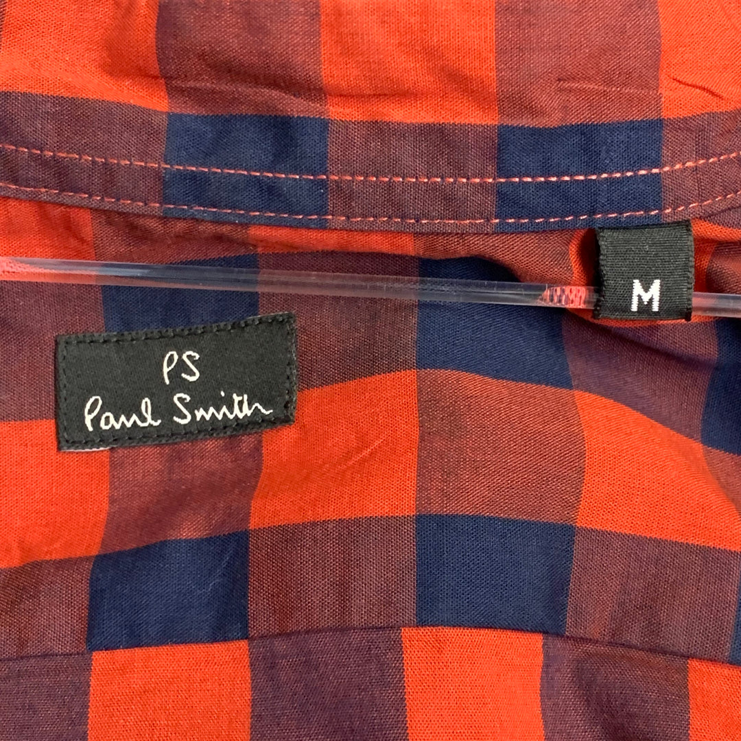 PS by PAUL SMITH Size M Red Navy Checkered Cotton Long Sleeve Shirt