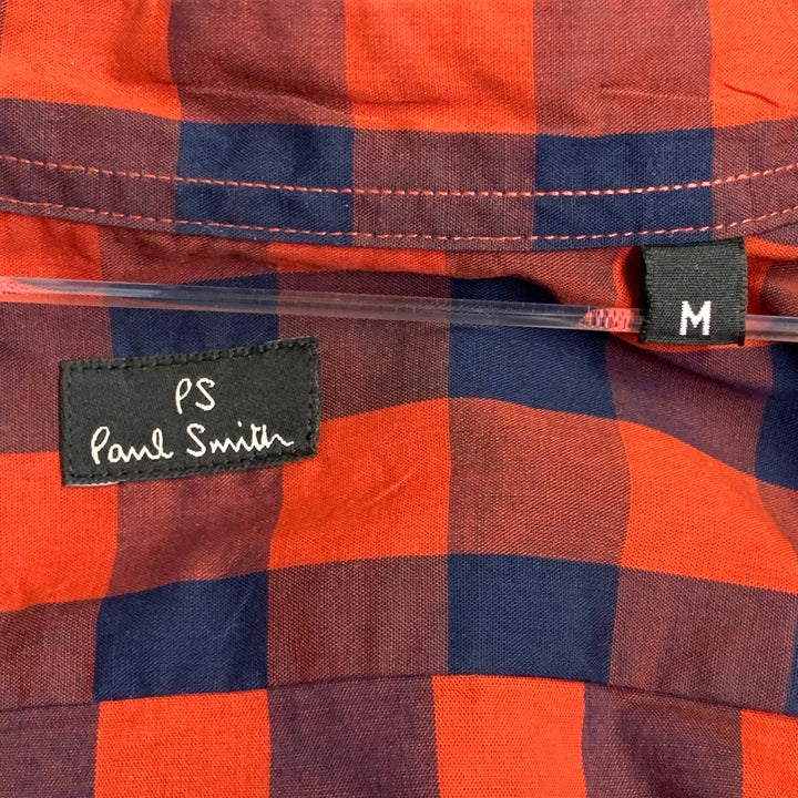 PS by PAUL SMITH Size M Red Navy Checkered Cotton Long Sleeve Shirt