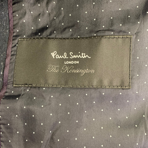 PAUL SMITH Size 44 Charcoal White Heather Linen Wool Sport Coat