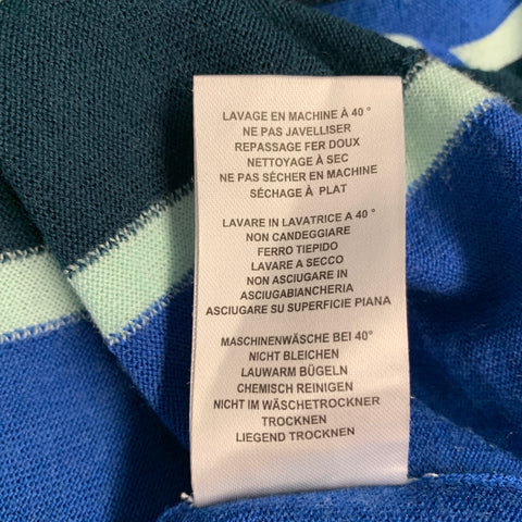 PS by PAUL SMITH Size L Blue Navy Color Block Merino Wool Half Zip Pullover