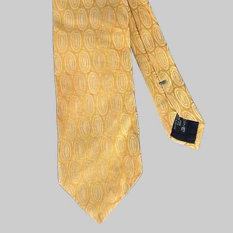 ZEGNA Yellow Gold Geometric Silk Tie