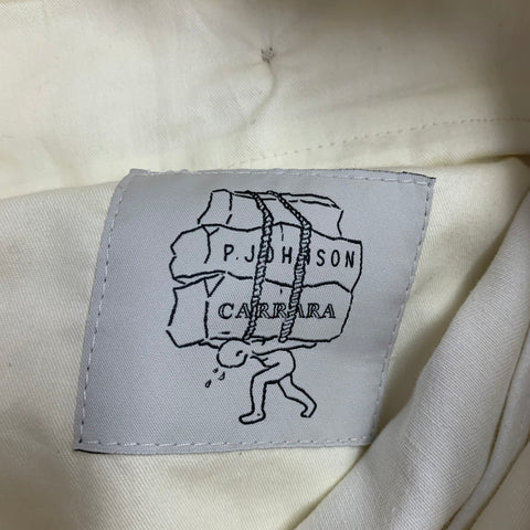 P.JOHNSON Size 32 Off White Twill Cotton Side Tabs Dress Pants