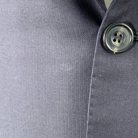 KITON Size L Navy Wool Notch Lapel Suit