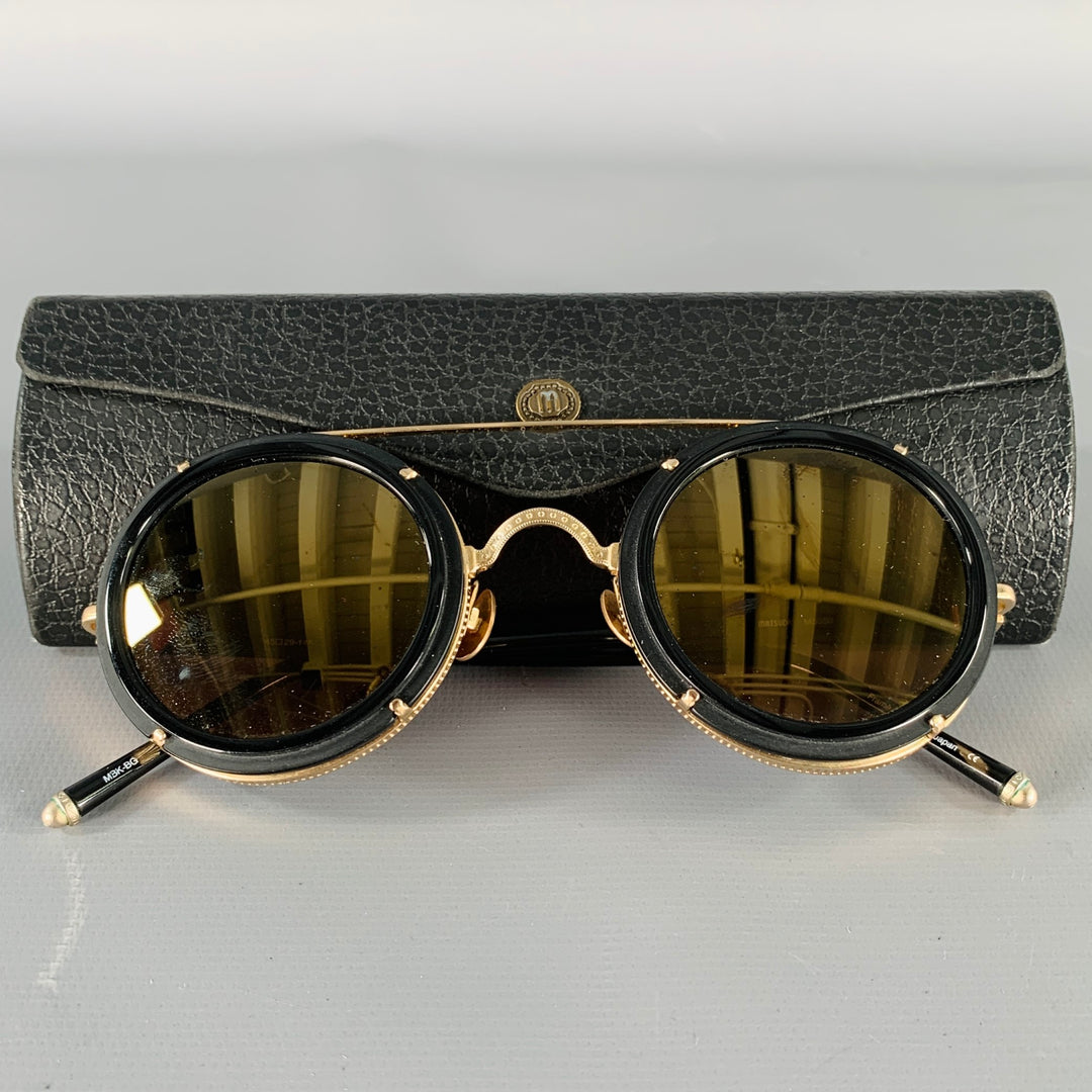 MATSUDA M3080 Black Gold Acetate Sunglasses