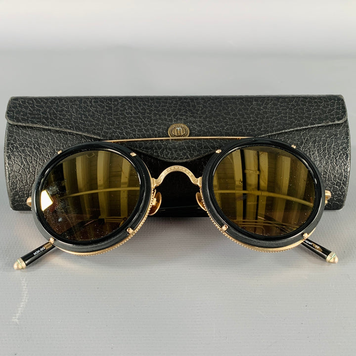 MATSUDA M3080 Black Gold Acetate Sunglasses